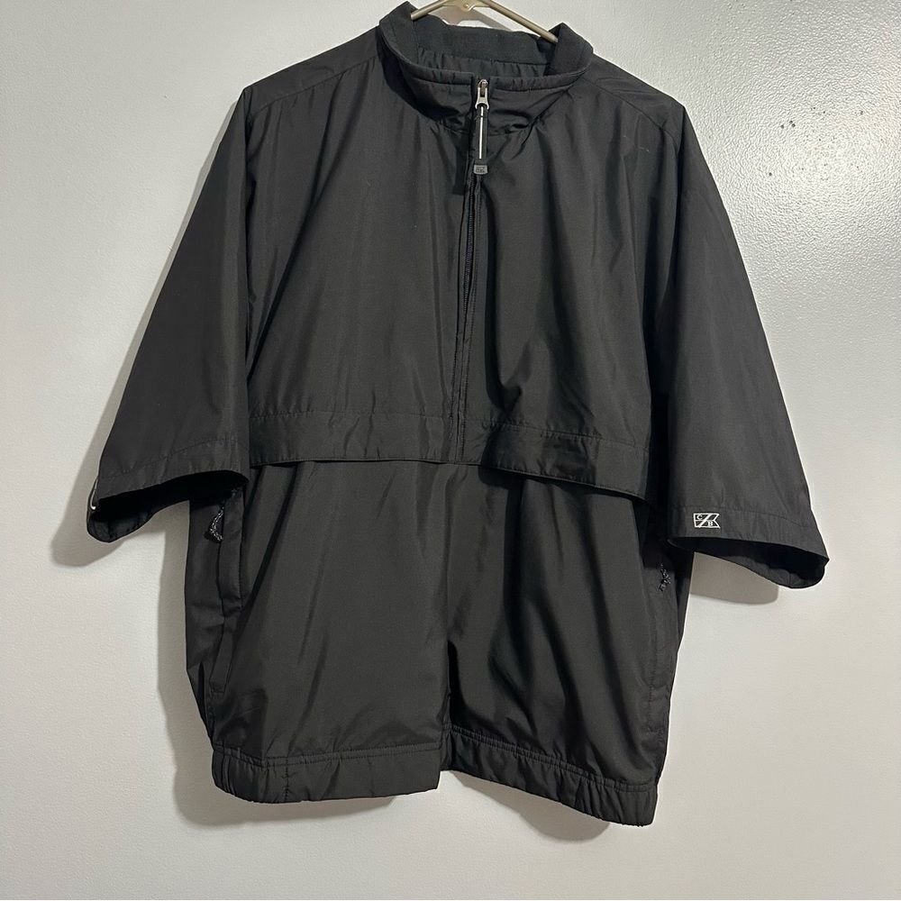 Cutter & Buck Disaronna 1/2 Zip Pullover Short Sleeve Waterproof Black SZ L